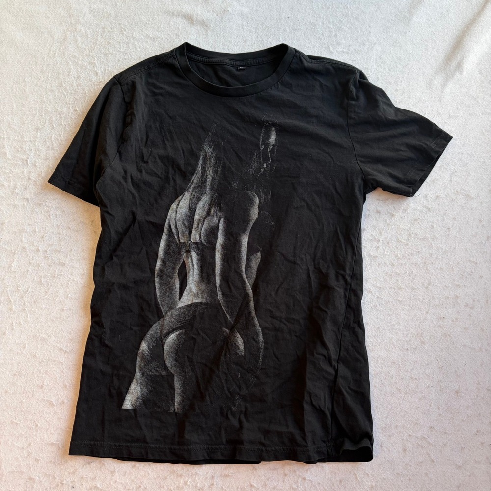 Unbranded Graphic Tee Mens S Black Fitness Bodybuilder Print Short Sleeve